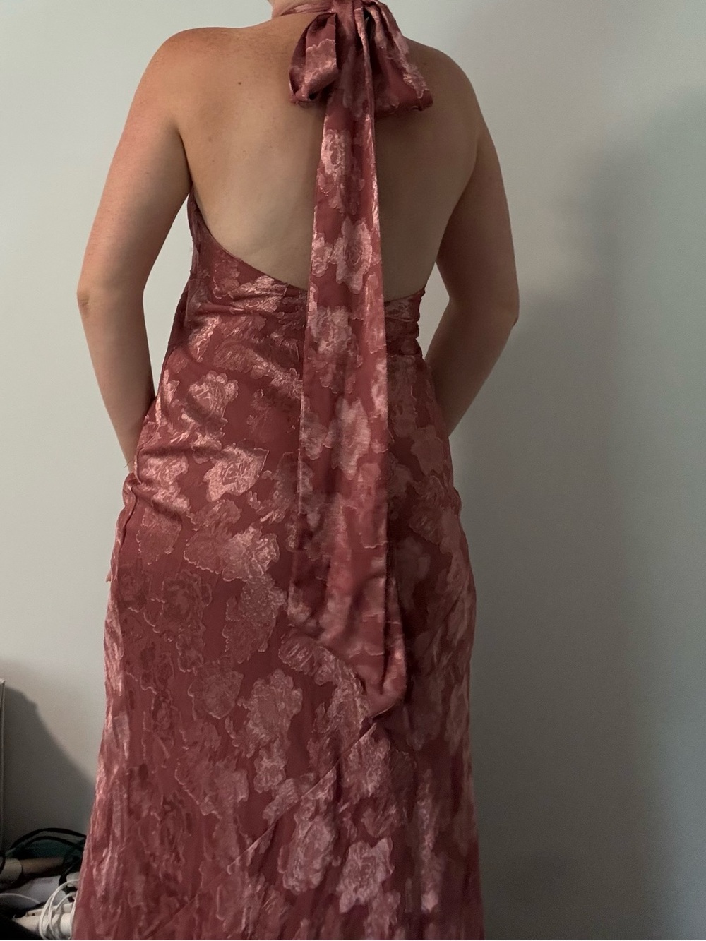 Azazie Dusty Rose Floral Maxi Dress - Picture 4 of 5